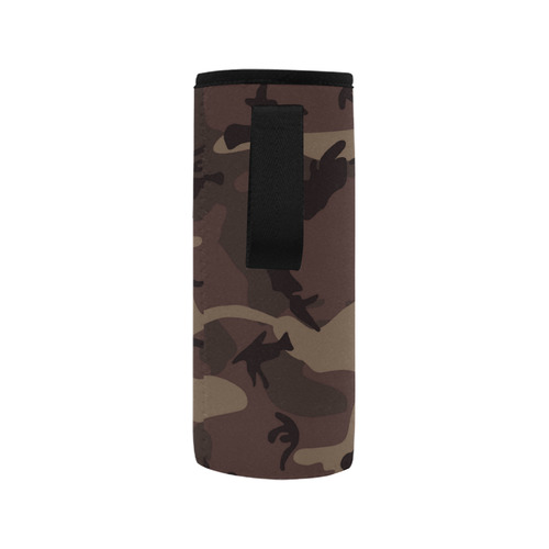 Camo Red Brown Neoprene Water Bottle Pouch/Medium