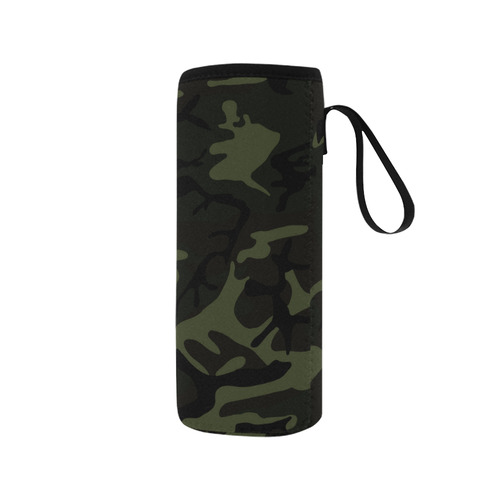 Camo Green Neoprene Water Bottle Pouch/Medium