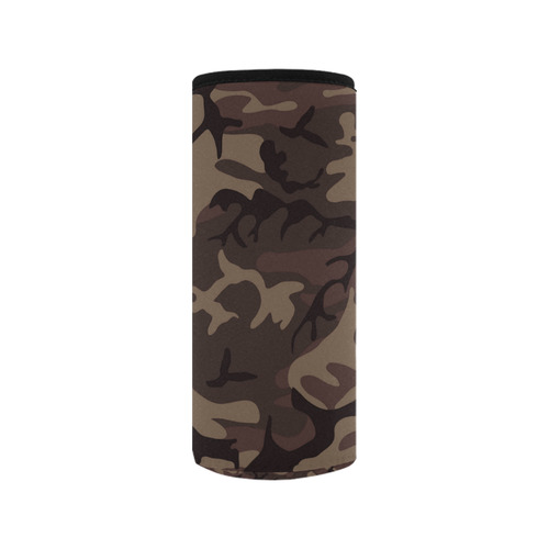 Camo Red Brown Neoprene Water Bottle Pouch/Medium