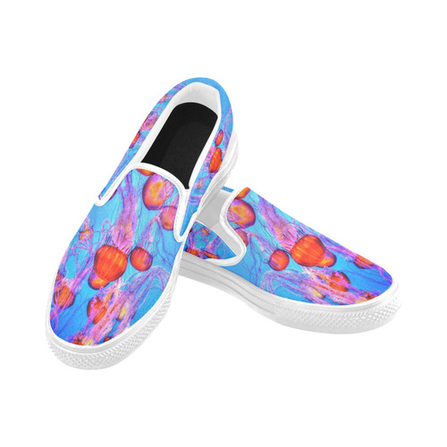 Jelly Fish Slip on Shoes Men's Slip-on Canvas Shoes (Model 019)