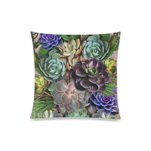 large succulent display Custom Zippered Pillow Case 20"x20"(Twin Sides)