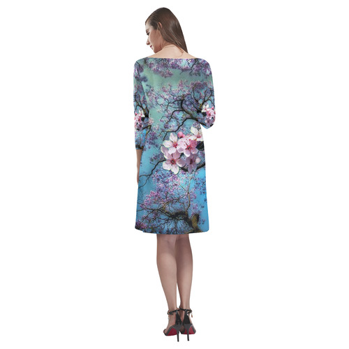 Cherry blossom Rhea Loose Round Neck Dress(Model D22)