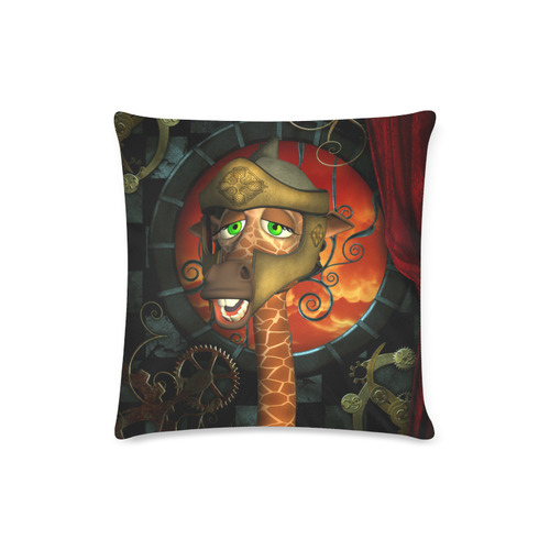 Funny giraffe with helmet Custom Zippered Pillow Case 16"x16"(Twin Sides)