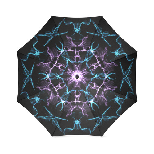 Butterfly in Blue with Purple Foldable Umbrella (Model U01)