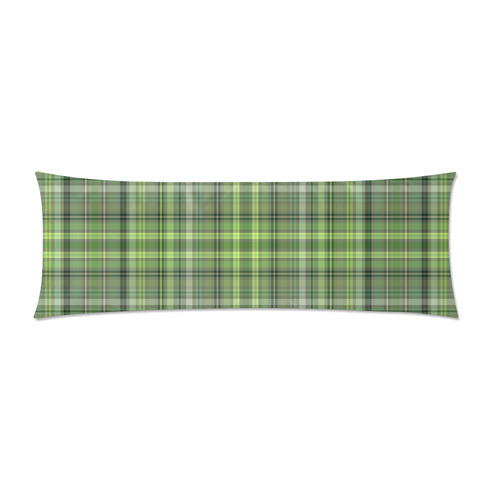Shades of Green Plaid Custom Zippered Pillow Case 21"x60"(Two Sides)