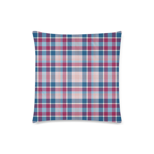 Fun Pastels Plaid Custom Zippered Pillow Case 18"x18"(Twin Sides)