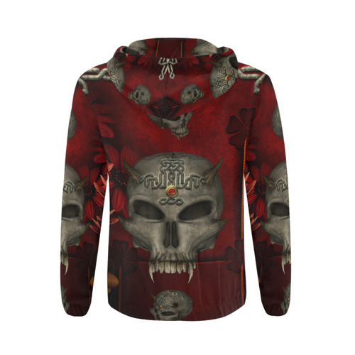 Skull with celtic knot All Over Print Full Zip Hoodie for Men/Large Size (Model H14)