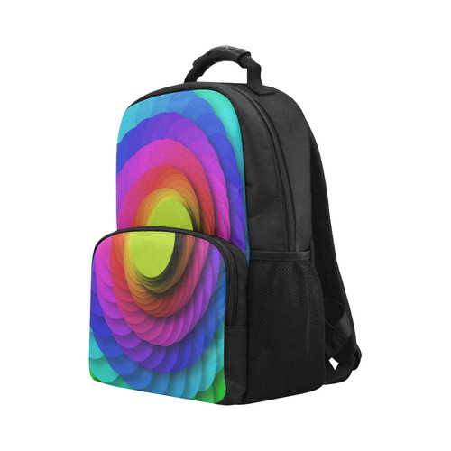 Psychodelic Spirale In Rainbow Colors Unisex Laptop Backpack (Model 1663)
