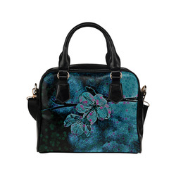 FLOWERS ART BLUE DREAM Shoulder Handbag (Model 1634)