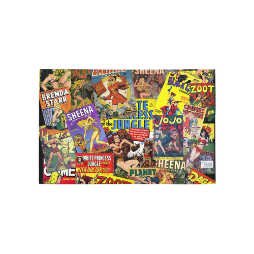 Vintage Comic Collage Area Rug 5'x3'3''