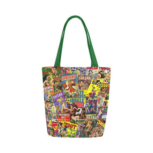 Vintage Comic Collage Canvas Tote Bag (Model 1657)