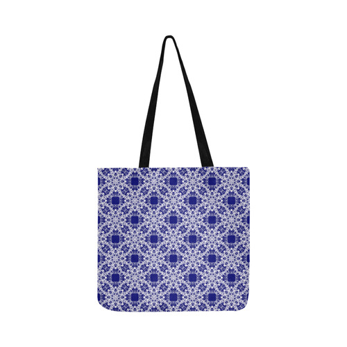 baroque style blue pattern Reusable Shopping Bag Model 1660 (Two sides)