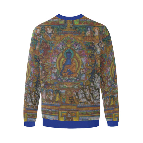 Awesome Thanka With The Holy Medicine Buddha Men's Oversized Fleece Crew Sweatshirt (Model H18)