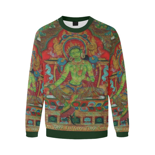 Green Tara from Tibetan Buddhism Men's Oversized Fleece Crew Sweatshirt (Model H18)