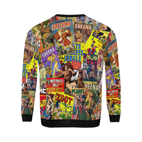 Vintage Comic Collage All Over Print Crewneck Sweatshirt for Men/Large (Model H18)