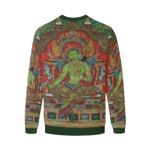 Green Tara from Tibetan Buddhism Men's Oversized Fleece Crew Sweatshirt (Model H18)