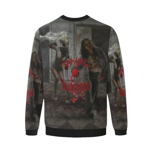 Valentines Day Zombie Couple Men's Oversized Fleece Crew Sweatshirt/Large Size(Model H18)