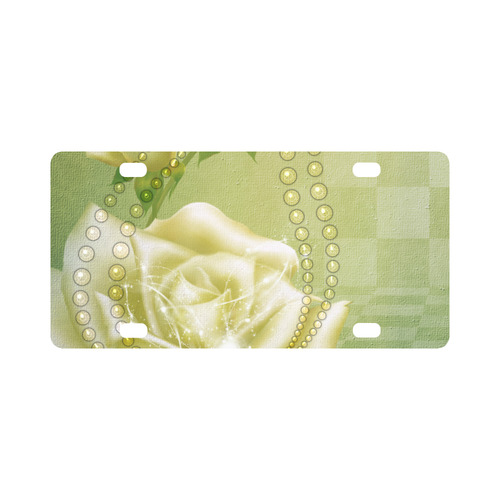 Beautiful soft green roses Classic License Plate