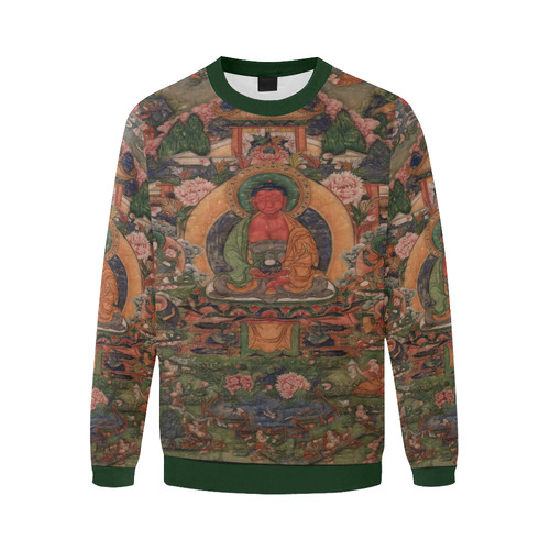 Buddha Amitabha in His Pure Land of Suvakti Men's Oversized Fleece Crew Sweatshirt (Model H18)