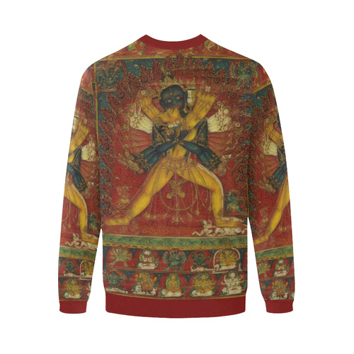 Buddhist Deity Kalachakra Men's Oversized Fleece Crew Sweatshirt (Model H18)