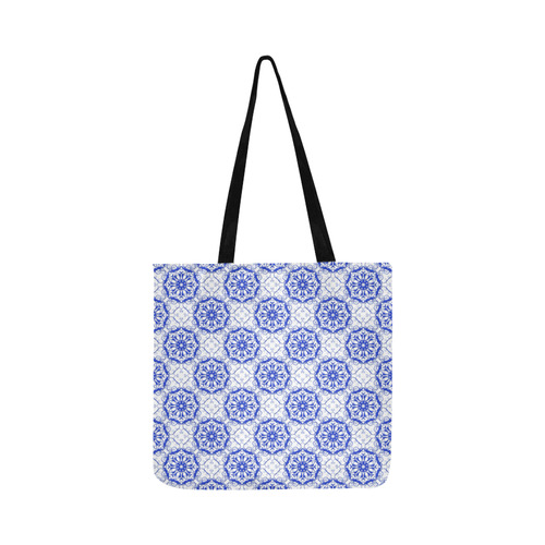 baroque style blue pattern.Snowflakes. Reusable Shopping Bag Model 1660 (Two sides)