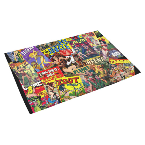 Vintage Comic Collage Azalea Doormat 30" x 18" (Sponge Material)