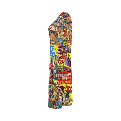 Vintage Comic Collage Bateau A-Line Skirt (D21)