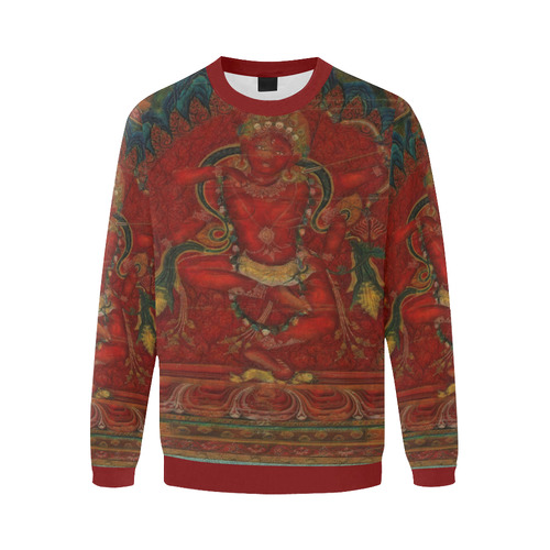 Kurukulla From Tibetan Buddhism Men's Oversized Fleece Crew Sweatshirt (Model H18)