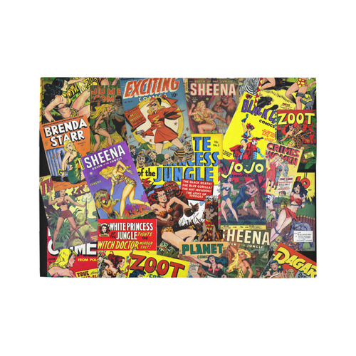 Vintage Comic Collage Area Rug7'x5'