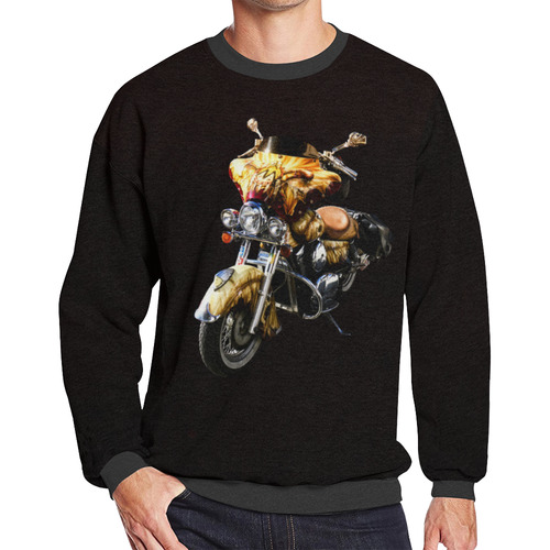 Fantastic Motorcycle Men's Oversized Fleece Crew Sweatshirt/Large Size(Model H18)