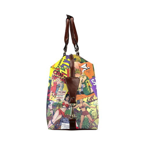 Vintage Comic Collage Classic Travel Bag (Model 1643) Remake