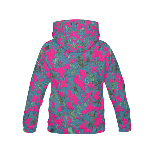 CAMOUFLAGE PINK BLUE LUXURY 4 WOMEN All Over Print Hoodie for Women (USA Size) (Model H13)