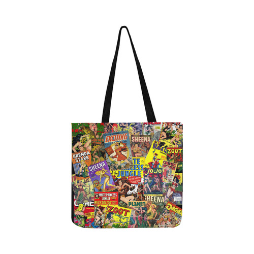 Vintage Comic Collage Reusable Shopping Bag Model 1660 (Two sides)
