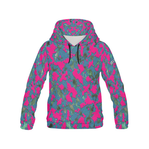 CAMOUFLAGE PINK BLUE LUXURY 4 WOMEN All Over Print Hoodie for Women (USA Size) (Model H13)