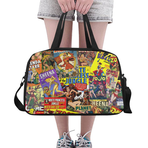 Vintage Comic Collage Fitness Handbag (Model 1671)