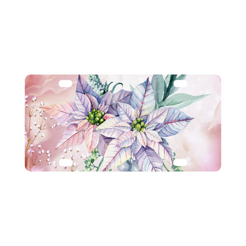 Wonderful flowers, watercolor Classic License Plate