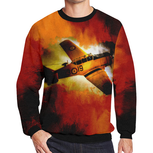 Fire Fly Men's Oversized Fleece Crew Sweatshirt/Large Size(Model H18)