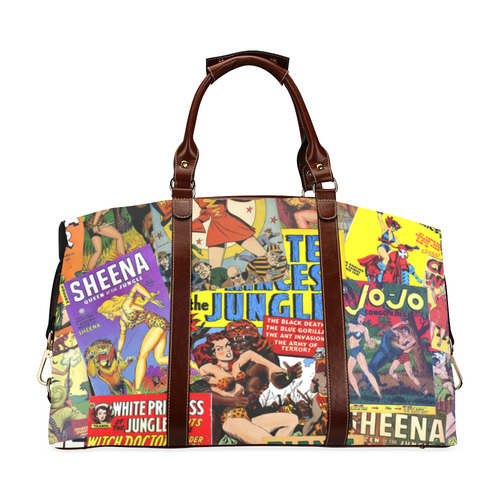 Vintage Comic Collage Classic Travel Bag (Model 1643) Remake