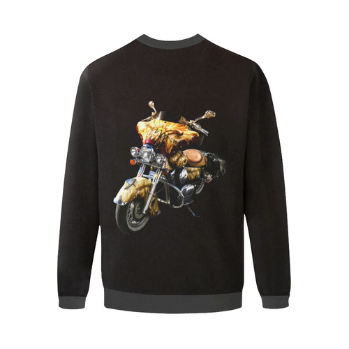Fantastic Motorcycle Men's Oversized Fleece Crew Sweatshirt/Large Size(Model H18)