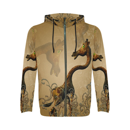 Little frightened giraffe All Over Print Full Zip Hoodie for Men/Large Size (Model H14)