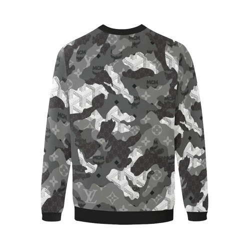 Luxe Camo Crew Men's Oversized Fleece Crew Sweatshirt/Large Size(Model H18)