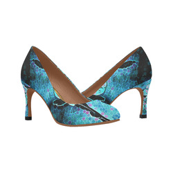FLOWERS BLUE DREAM III Women's High Heels (Model 048)