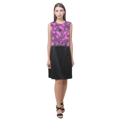 PINK CAMOUFLAGE AND BLACK Eos Women's Sleeveless Dress (Model D01)