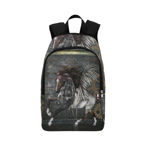 Steampunk, awesome steampunk horse with wings Fabric Backpack for Adult (Model 1659)