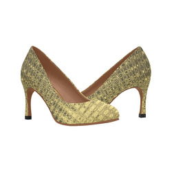 GOLD OPTIC TEXTURE Women's High Heels (Model 048)