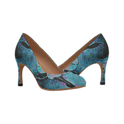 FLOWERS BLUE DREAM II Women's High Heels (Model 048)