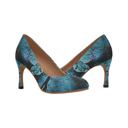 FLOWERS BLUE DREAM Women's High Heels (Model 048)