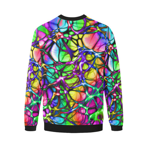 alive 5 (abstract) by JamColors Men's Oversized Fleece Crew Sweatshirt (Model H18)