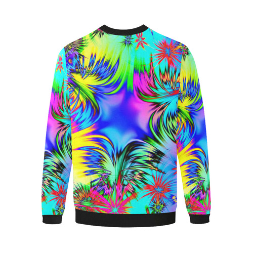 alive 4 (abstract) by JamColors Men's Oversized Fleece Crew Sweatshirt/Large Size(Model H18)