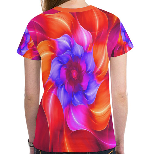 Popart Flower New All Over Print T-shirt for Women (Model T45)